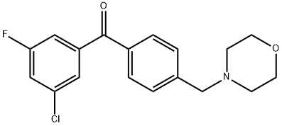 3-CHLORO-5-FLUORO-4'-MORPHOLINOMETHYL BENZOPHENONE Struktur