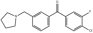 4-CHLORO-3-FLUORO-3'-PYRROLIDINOMETHYL BENZOPHENONE Struktur