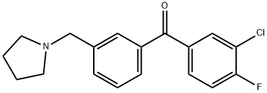 3-CHLORO-4-FLUORO-3'-PYRROLIDINOMETHYL BENZOPHENONE Struktur