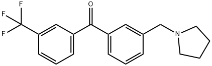 3'-PYRROLIDINOMETHYL-3-TRIFLUOROMETHYLBENZOPHENONE Struktur