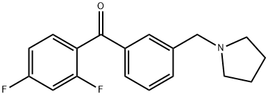 2,4-DIFLUORO-3'-PYRROLIDINOMETHYL BENZOPHENONE Struktur