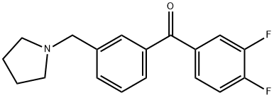 3,4-DIFLUORO-3'-PYRROLIDINOMETHYL BENZOPHENONE Struktur