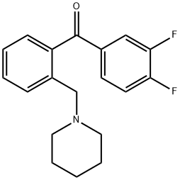 3',4'-DIFLUORO-2-PIPERIDINOMETHYL BENZOPHENONE Struktur