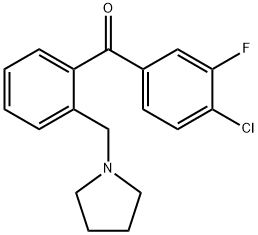 4'-CHLORO-3'-FLUORO-2-PYRROLIDINOMETHYL BENZOPHENONE Struktur