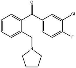 3'-CHLORO-4'-FLUORO-2-PYRROLIDINOMETHYL BENZOPHENONE Struktur