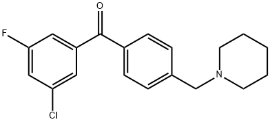 3-CHLORO-5-FLUORO-4'-PIPERIDINOMETHYL BENZOPHENONE Struktur