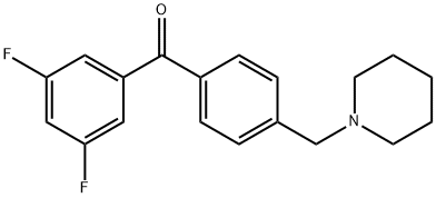 3,5-DIFLUORO-4'-PIPERIDINOMETHYL BENZOPHENONE Struktur