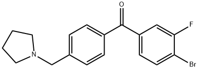 4-BROMO-3-FLUORO-4'-PYRROLIDINOMETHYL BENZOPHENONE Struktur