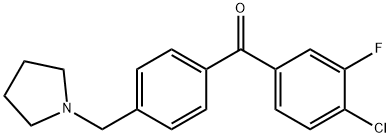 4-CHLORO-3-FLUORO-4'-PYRROLIDINOMETHYL BENZOPHENONE Struktur