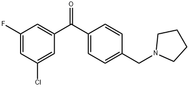 3-CHLORO-5-FLUORO-4'-PYRROLIDINOMETHYL BENZOPHENONE Struktur