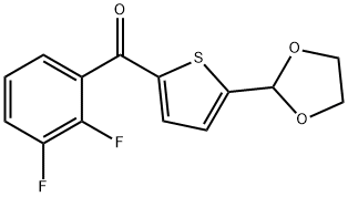 2-(2,3-DIFLUOROBENZOYL)-5-(1,3-DIOXOLAN-2-YL)THIOPHENE Struktur