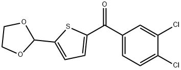 2-(3,4-DICHLOROBENZOYL)-5-(1,3-DIOXOLAN-2-YL)THIOPHENE Struktur