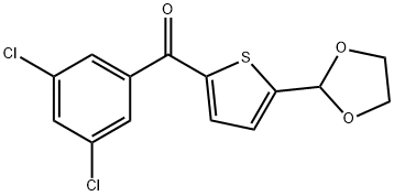 2-(3,5-DICHLOROBENZOYL)-5-(1,3-DIOXOLAN-2-YL)THIOPHENE Struktur