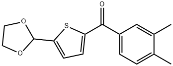 2-(3,4-DIMETHYLBENZOYL)-5-(1,3-DIOXOLAN-2-YL)THIOPHENE Struktur