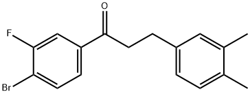 4'-BROMO-3-(3,4-DIMETHYLPHENYL)-3'-FLUOROPROPIOPHENONE Struktur