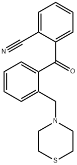 2-CYANO-2'-THIOMORPHOLINOMETHYL BENZOPHENONE Struktur