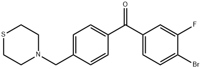 4-BROMO-3-FLUORO-4'-THIOMORPHOLINOMETHYL BENZOPHENONE Struktur