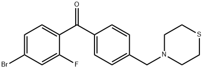 4-BROMO-2-FLUORO-4'-THIOMORPHOLINOMETHYL BENZOPHENONE Struktur