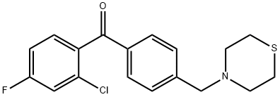 2-CHLORO-4-FLUORO-4'-THIOMORPHOLINOMETHYL BENZOPHENONE Struktur