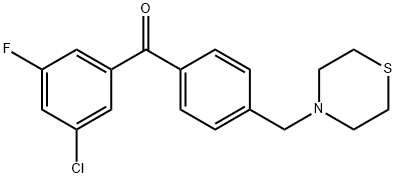 3-CHLORO-5-FLUORO-4'-THIOMORPHOLINOMETHYL BENZOPHENONE Struktur