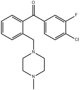 4-CHLORO-3-FLUORO-2'-(4-METHYLPIPERAZINOMETHYL) BENZOPHENONE Struktur