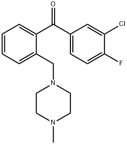 3-CHLORO-4-FLUORO-2'-(4-METHYLPIPERAZINOMETHYL) BENZOPHENONE Struktur