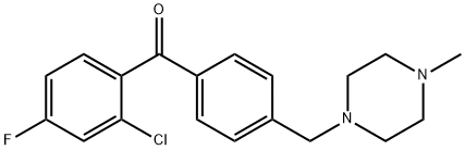 2-CHLORO-4-FLUORO-4'-(4-METHYLPIPERAZINOMETHYL) BENZOPHENONE Struktur