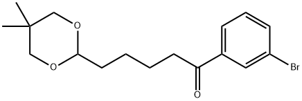 3'-BROMO-5-(5,5-DIMETHYL-1,3-DIOXAN-2-YL)VALEROPHENONE Struktur