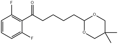 2',6'-DIFLUORO-5-(5,5-DIMETHYL-1,3-DIOXAN-2-YL)VALEROPHENONE Struktur