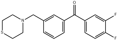 3,4-DIFLUORO-3'-THIOMORPHOLINOMETHYL BENZOPHENONE Struktur