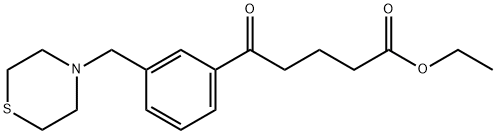 ETHYL 5-OXO-5-[3-(THIOMORPHOLINOMETHYL)PHENYL]VALERATE Struktur