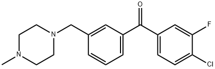 4-CHLORO-3-FLUORO-3'-(4-METHYLPIPERAZINOMETHYL) BENZOPHENONE Struktur