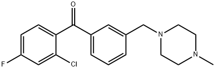 2-CHLORO-4-FLUORO-3'-(4-METHYLPIPERAZINOMETHYL) BENZOPHENONE Struktur