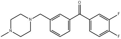 3,4-DIFLUORO-3'-(4-METHYLPIPERAZINOMETHYL) BENZOPHENONE Struktur