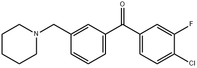 4-CHLORO-3-FLUORO-3'-PIPERIDINOMETHYL BENZOPHENONE Struktur