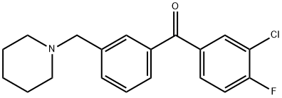 3-CHLORO-4-FLUORO-3'-PIPERIDINOMETHYL BENZOPHENONE Struktur