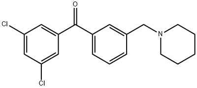 3,5-DICHLORO-3'-PIPERIDINOMETHYL BENZOPHENONE Struktur