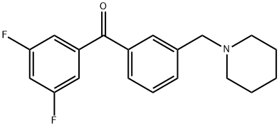 3,5-DIFLUORO-3'-PIPERIDINOMETHYL BENZOPHENONE Struktur