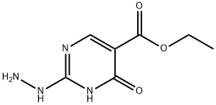 5-Pyrimidinecarboxylicacid,2-hydrazino-1,4-dihydro-4-oxo-,ethylester(9CI) Struktur