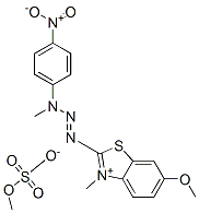 6-methoxy-3-methyl-2-[3-methyl-3-(4-nitrophenyl)triazen-1-yl]benzothiazolium methyl sulphate Struktur