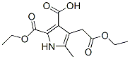 1H-Pyrrole-2,3-dicarboxylic  acid,  4-(2-ethoxy-2-oxoethyl)-5-methyl-,  2-ethyl  ester Struktur