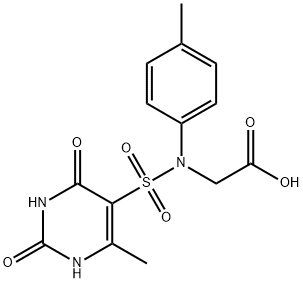 [[(6-methyl-2,4-dioxo-1,2,3,4-tetrahydropyrimidin-5-yl)sulfonyl](4-methylphenyl)amino]acetic acid Struktur