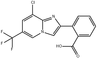 2-[8-chloro-6-(trifluoromethyl)imidazo[1,2-a]pyridin-2-yl]benzenecarboxylic acid Struktur