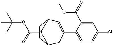 8-Boc-3-(4-chloro-2-Methoxycarbonylphenyl)-8-aza-bicyclo[3.2.1]oct-2-ene Struktur