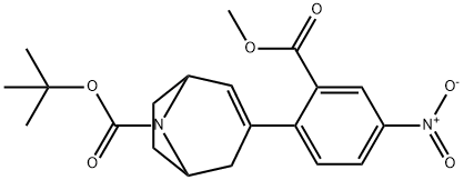 8-Boc-3-(2-Methoxycarbonyl-4-nitrophenyl)-8-aza-bicyclo[3.2.1]oct-2-ene Struktur