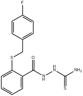 2-(2-[(4-FLUOROBENZYL)SULFANYL]BENZOYL)HYDRAZINECARBOTHIOAMIDE Struktur