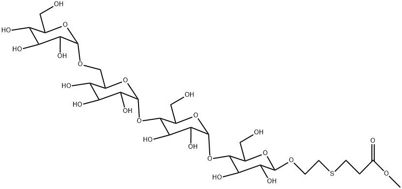 ALPHA-D-GLC-[1->6]-ALPHA-D-GLC-[1->4]-ALPHA-D-GLC-[1->4]-BETA-D-GLC-1->O-CETE Struktur