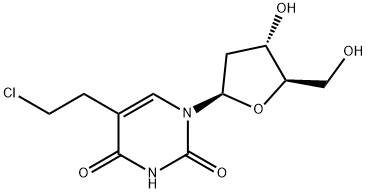 5-(2-chloroethyl)-1-[(2S,4S,5R)-4-hydroxy-5-(hydroxymethyl)oxolan-2-yl ]pyrimidine-2,4-dione Struktur