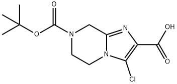 7-(TERT-BUTOXYCARBONYL)-3-CHLORO-5,6,7,8-TETRAHYDROIMIDAZO[1,2-A]PYRAZINE-2-CARBOXYLIC ACID Struktur