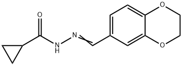 Cyclopropanecarboxylic  acid,  2-[(2,3-dihydro-1,4-benzodioxin-6-yl)methylene]hydrazide Struktur